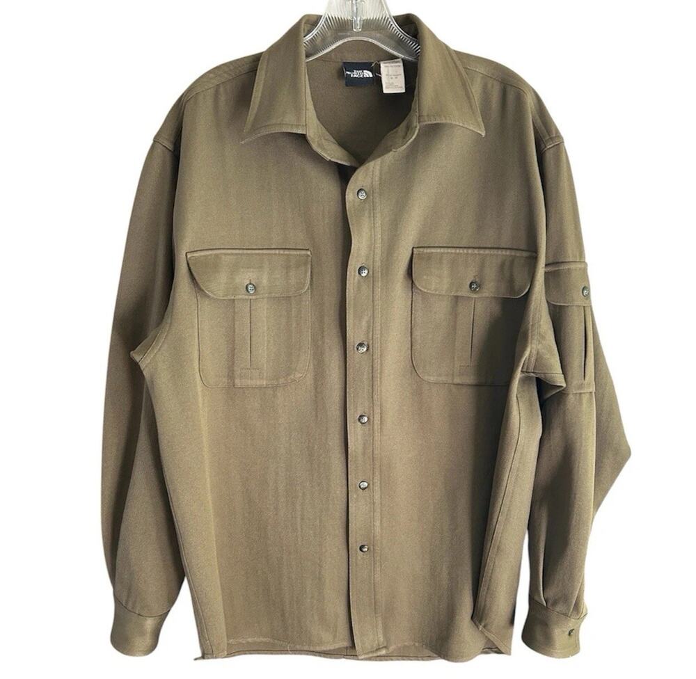 The North Face Archive Utility Safari Shirt Men’s M Olive Tactical Roll Tab